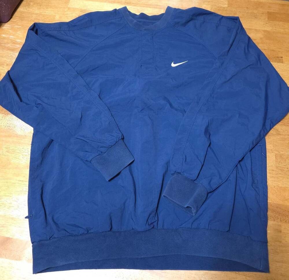 Nike Golf Pullover Windbreaker Size L Blue Nylon Jacket